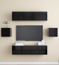 6-tlg. TV-Schrank-Set Schwarz Holzwerkstoff