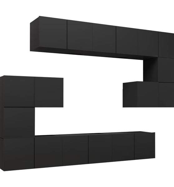 10-tlg. TV-Schrank-Set Schwarz Holzwerkstoff