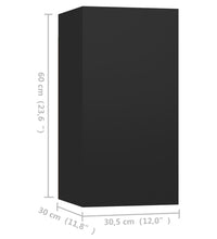TV-Schränke 4 Stk. Schwarz 30,5x30x60 cm Holzwerkstoff