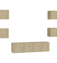 6-tlg. TV-Schrank-Set Sonoma-Eiche Holzwerkstoff