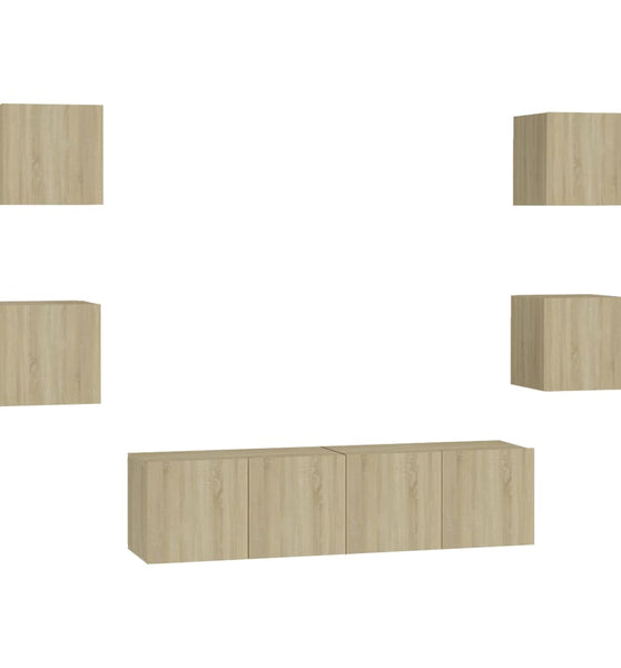 6-tlg. TV-Schrank-Set Sonoma-Eiche Holzwerkstoff