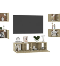 6-tlg. TV-Schrank-Set Sonoma-Eiche Holzwerkstoff