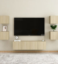 6-tlg. TV-Schrank-Set Sonoma-Eiche Holzwerkstoff