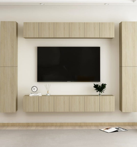 10-tlg. TV-Schrank-Set Sonoma-Eiche Holzwerkstoff