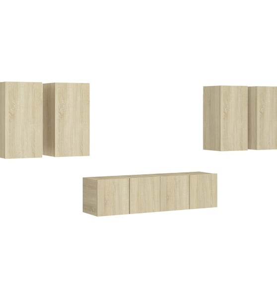 6-tlg. TV-Schrank-Set Sonoma-Eiche Holzwerkstoff