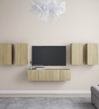 6-tlg. TV-Schrank-Set Sonoma-Eiche Holzwerkstoff