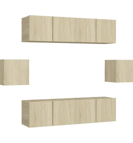 6-tlg. TV-Schrank-Set Sonoma-Eiche Holzwerkstoff