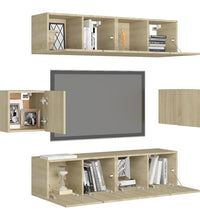 6-tlg. TV-Schrank-Set Sonoma-Eiche Holzwerkstoff