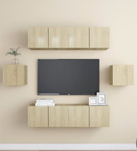 6-tlg. TV-Schrank-Set Sonoma-Eiche Holzwerkstoff