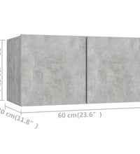 TV-Schränke 4 Stk. Betongrau 60x30x30 cm Holzwerkstoff