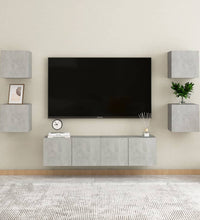 6-tlg. TV-Schrank-Set Betongrau Holzwerkstoff