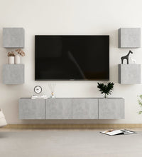 6-tlg. TV-Schrank-Set Betongrau Holzwerkstoff