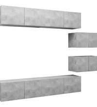 6-tlg. TV-Schrank-Set Betongrau Holzwerkstoff