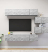 6-tlg. TV-Schrank-Set Betongrau Holzwerkstoff