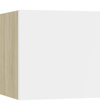 TV-Wandschränke 8 Stk. Weiß Sonoma-Eiche 30,5x30x30 cm