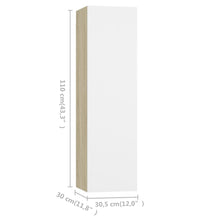 TV-Schränke 4Stk. Weiß Sonoma-Eiche 30,5x30x110cm Holzwerkstoff