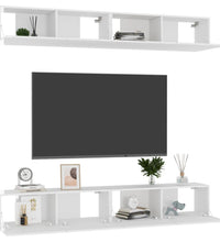 TV-Schränke 4 Stk. Hochglanz-Weiß 100x30x30 cm Holzwerkstoff