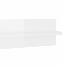 Wandregale 2 Stk. Hochglanz-Weiß 40x11,5x18 cm