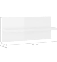 Wandregale 4 Stk. Hochglanz-Weiß 40x11,5x18 cm