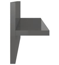 Wandregale 2 Stk. Hochglanz-Grau 40x11,5x18 cm