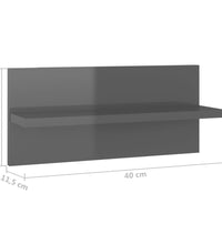 Wandregale 4 Stk. Hochglanz-Grau 40x11,5x18 cm