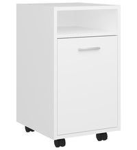 Beistellschrank mit Rollen Weiß 33x38x60 cm Holzwerkstoff