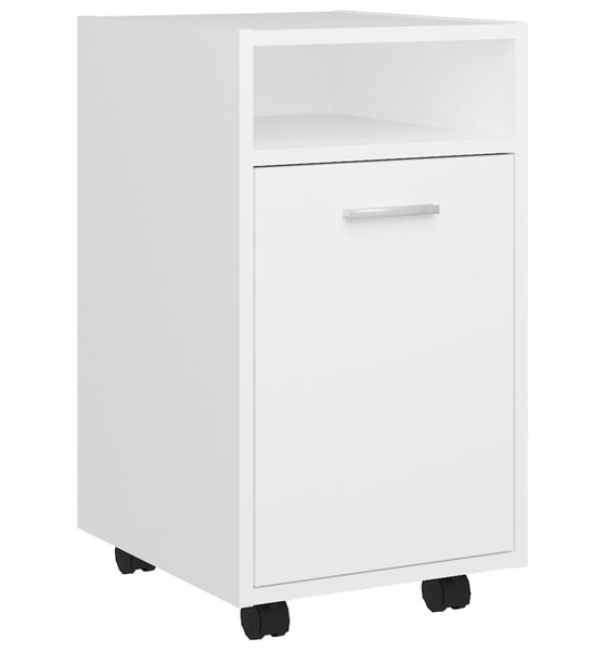Beistellschrank mit Rollen Weiß 33x38x60 cm Holzwerkstoff