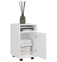 Beistellschrank mit Rollen Weiß 33x38x60 cm Holzwerkstoff