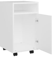 Beistellschrank mit Rollen Weiß 33x38x60 cm Holzwerkstoff