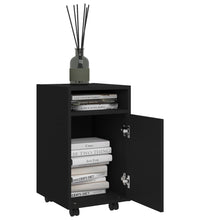 Beistellschrank mit Rollen Schwarz 33x38x60 cm Holzwerkstoff