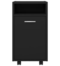 Beistellschrank mit Rollen Schwarz 33x38x60 cm Holzwerkstoff