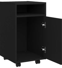 Beistellschrank mit Rollen Schwarz 33x38x60 cm Holzwerkstoff