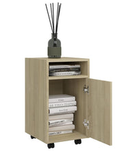 Beistellschrank mit Rollen Sonoma-Eiche 33x38x60 cm