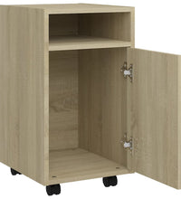 Beistellschrank mit Rollen Sonoma-Eiche 33x38x60 cm