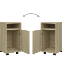 Beistellschrank mit Rollen Sonoma-Eiche 33x38x60 cm