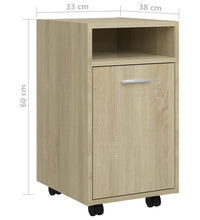 Beistellschrank mit Rollen Sonoma-Eiche 33x38x60 cm
