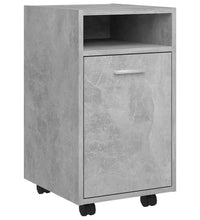 Beistellschrank mit Rollen Betongrau 33x38x60 cm Holzwerkstoff