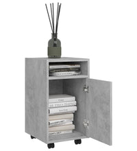 Beistellschrank mit Rollen Betongrau 33x38x60 cm Holzwerkstoff