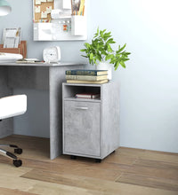 Beistellschrank mit Rollen Betongrau 33x38x60 cm Holzwerkstoff
