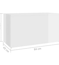Aufbewahrungstruhe Hochglanz-Weiß 84x42x46 cm Holzwerkstoff