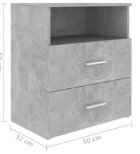 Nachttisch Betongrau 50x32x60 cm