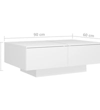 Couchtisch Weiß 90x60x31 cm Holzwerkstoff