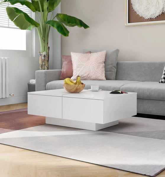 Couchtisch Weiß 90x60x31 cm Holzwerkstoff