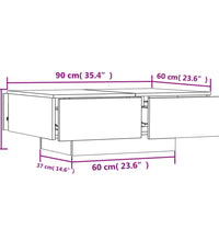 Couchtisch Betongrau 90x60x31 cm Holzwerkstoff