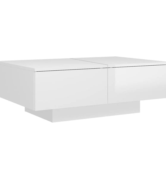 Couchtisch Hochglanz-Weiß 90x60x31 cm Holzwerkstoff