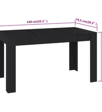 Esstisch Schwarz 140x74,5x76 cm Holzwerkstoff