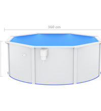 Pool mit Stahlwand 360x120 cm Weiß