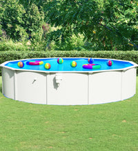 Pool mit Stahlwand Rund 550x120 cm Weiß