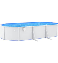 Stahlwand-Pool Oval 610x360x120 cm Weiß