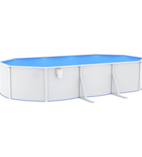 Stahlwand-Pool Oval 610x360x120 cm Weiß